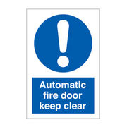 Automatic Fire Door Keep Clear Sign